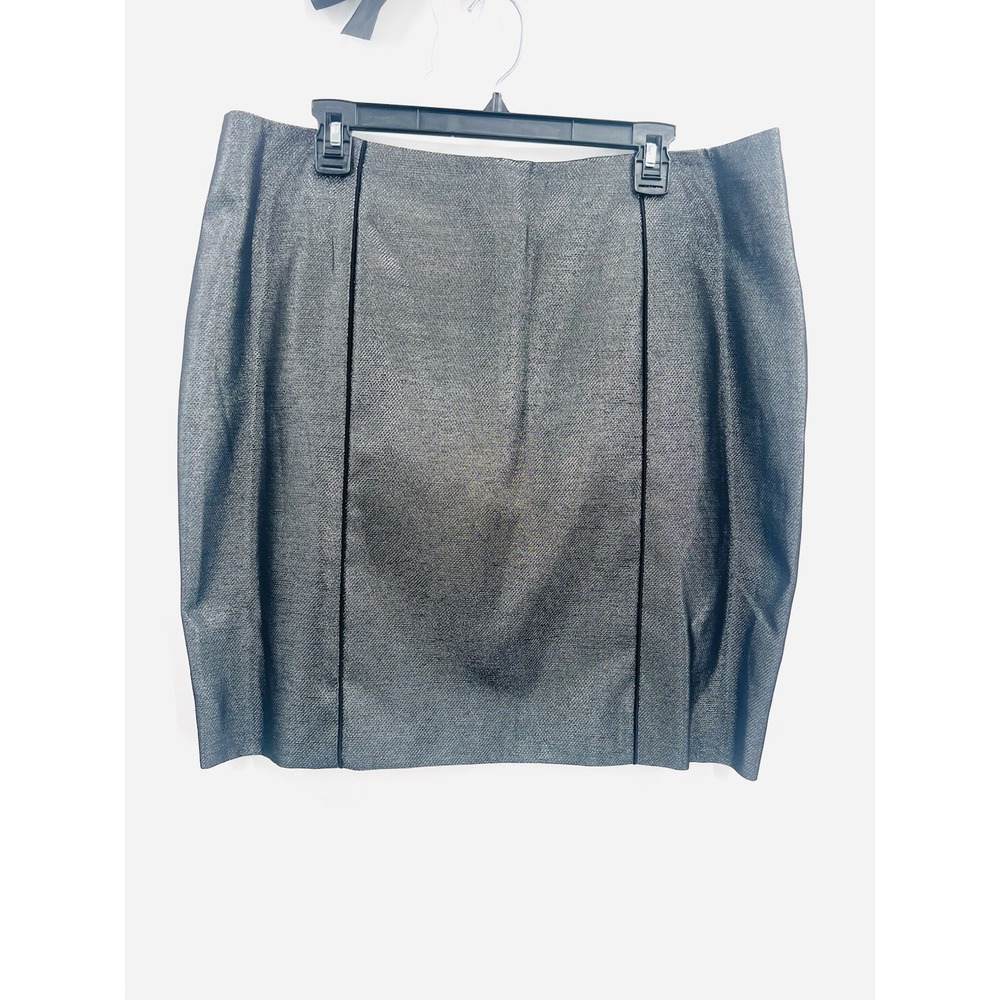 Retail $1100 Pamella Roland Couture Black Silver Skirt Size 18 cocktail formal